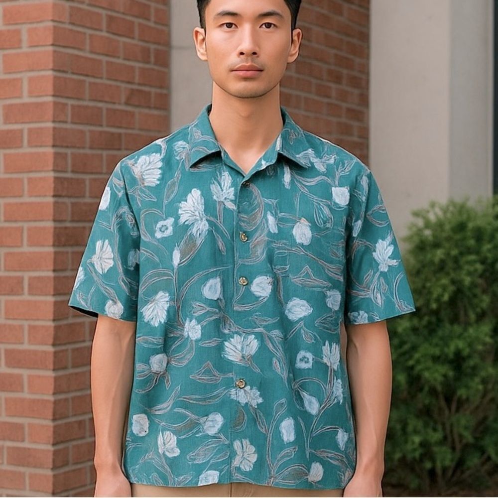 Cooke Street Honolulu Vintage Inside Out Pullover Hawaiian Camp Shirt Size Large